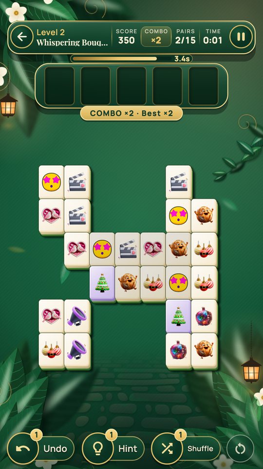 A board in play with a times-two combo badge and the combo timer under the tray
